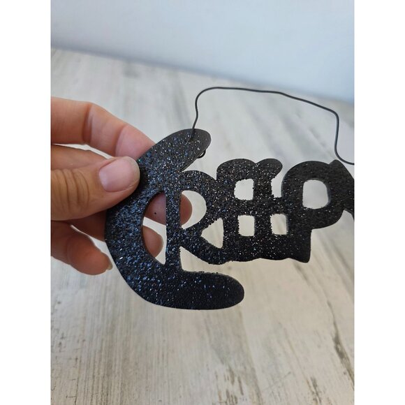 Glitter Halloween sparkle sign haunted creepy Black sparkle hanging decor home - Picture 5 of 7